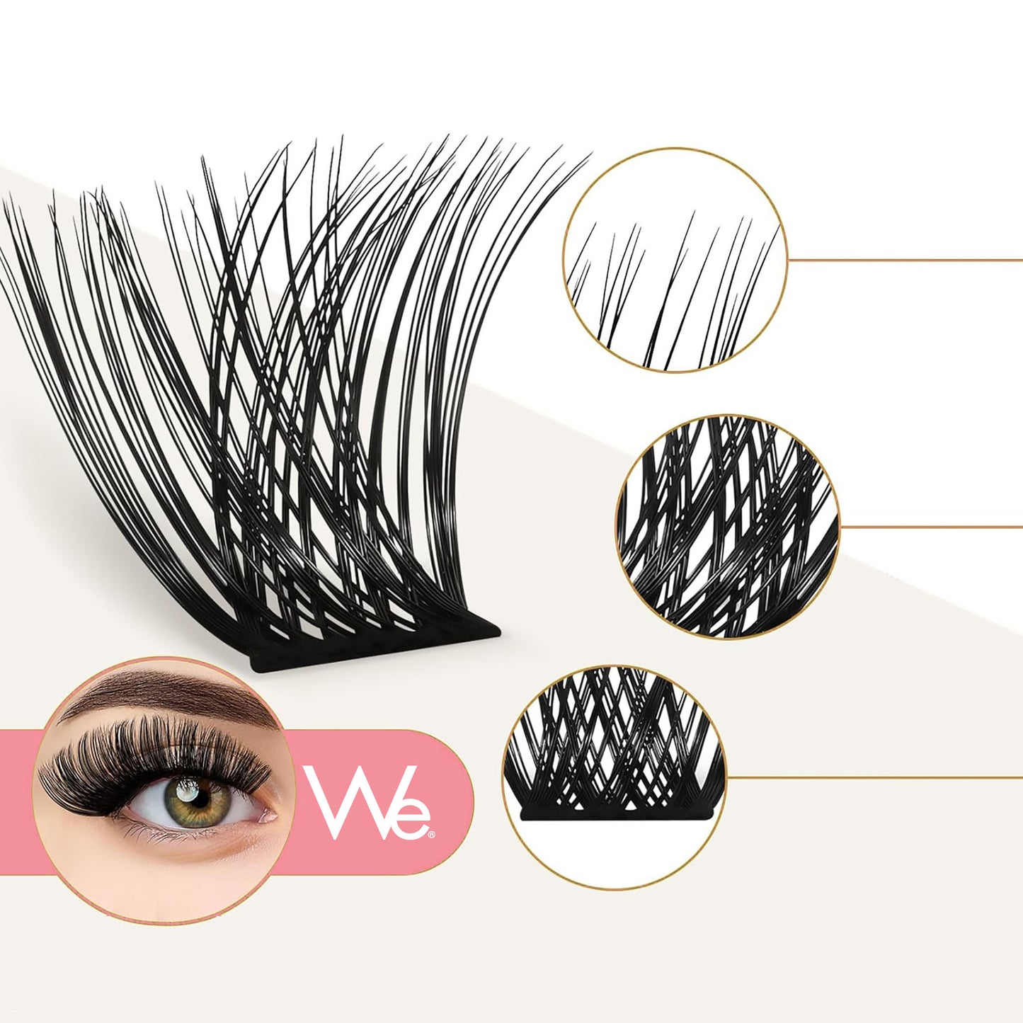 Pestañas We - Lash Clusters - Radiante x4