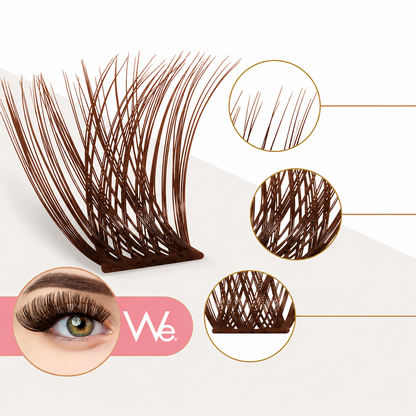 Pestañas We - Lash Clusters - Cautivadora Moka x4